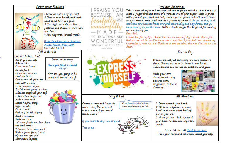 Select an activity from the Express yourself boards